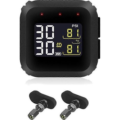 Motorrad-Reifendruckkontrollsystem (TPMS) mit LCD-Anzeige, magnetischer Aufladung und internen Drucksensoren (1/5)