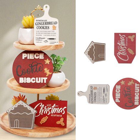Plateau en bois, décorations de table, accessoires, décorations de fête, panneaux pour sapin de Noël (1/5)