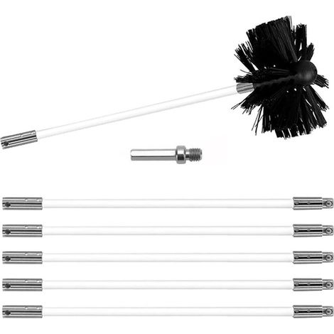 Kit de Broussailles de Nettoyage de Cheminée Ensemble Brosse Cheminée (1/4)