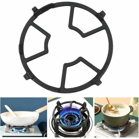 Plaques Cuisinière Gaz Support Anneau - 17,6cm Rond étagère Casserole En Fonte, Quatre/Cinq Griffes Cuisson D'adaptation, Plat Pour Cuisine Cafetière Four Wok Petit Pot. 1 Pièce Le Noir (1/5)