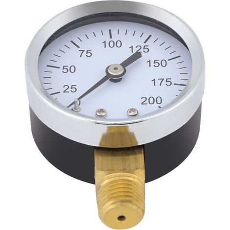 Präzisions-Manometer 0–200 psi für Kraftstoff, Öl, Wasser – 1/4"-NPT-Gewinde – Mini-Größe