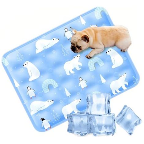 Tapis de Refroidissement Chien, Tapis Rafraîchissant pour Chien, Panier Froide, Coussin Réfrigérant Auto-Refroidissant Gel Non-Toxique Refroidissement Couverture Panier (1/5)