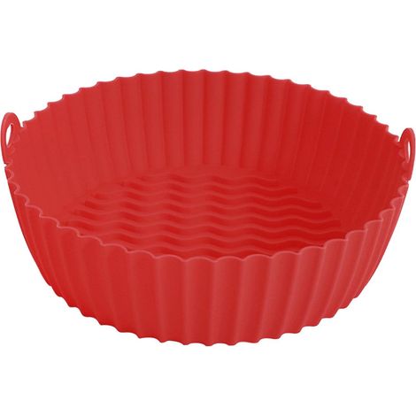 Accessoires de cuisine, revêtement en silicone pour friteuse à air chaud – Réutilisable et antiadhésif – Accessoires pour friteuse à air chaud faciles à nettoyer, revêtements ronds en silicone – 1 piè (1/3)