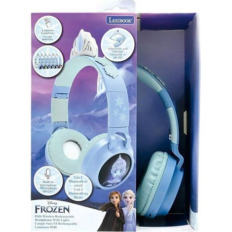 Foldable Bluetooth and wired light-up headphones with a tiara design from the Frozen universe (1/5)
