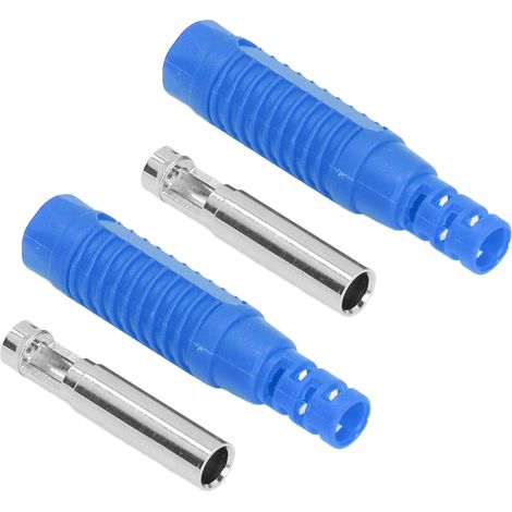 Set mit 10 Messing-Bananensteckern (weiblich), PA-Buchsenstecker, Isolierrohr, Crimpadapter J.10031 blau (1/5)