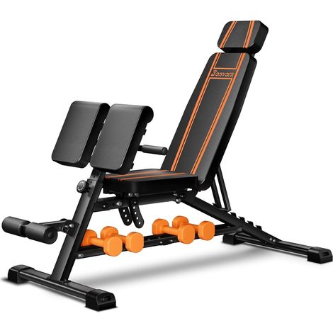 Banc de Musculation Réglable 450 kg - Banc d'entraînement Haute Performance avec Poignée pour Exercices à Domicile, Banc plat Inclinable pour Sit-ups pour Tout le Corps (1/5)