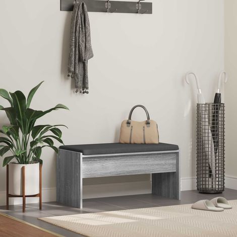 Flurbank mit Kissen Graues Sonoma 83 x 38 x 40 cm