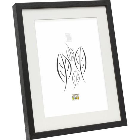 Cadre Photo avec Passepartout Bois Moulure Haut Noir 10 x 15 (1/5)