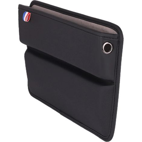 (Noir) Organiseur de siège auto à cordon, en cuir PU, rembourré de mousse, pour téléphone et argent, 5 couleurs, boîte de rangement, facile à laver TD326 (1/5)