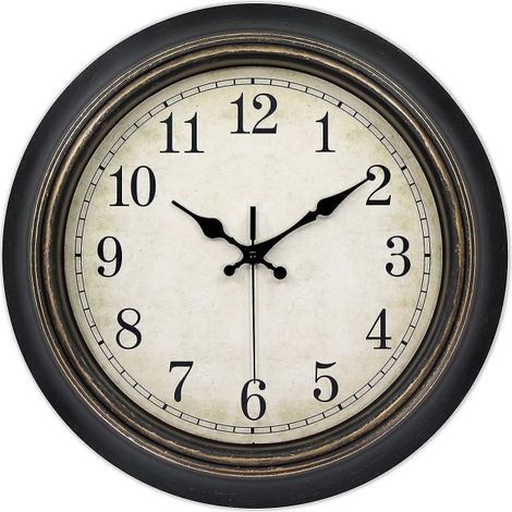 Horloge murale rétro européenne 12 pouces, silencieuse, pour salon, style vintage antique, décoration champêtre américaine, nostalgie nordique, horloge ancienne (1/5)