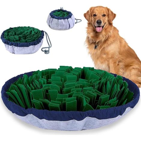 Tapis de fouille pour chien, puzzle de recherche de nourriture, tapis d'entraînement Slow Food, puzzle interactif pour chien (vert) (1/5)