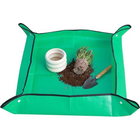 Tapis de rempotage pour plantes d'intérieur, imperméable et portable, en polyéthylène, respectueux de l'environnement, 33 x 33 cm (1/5)