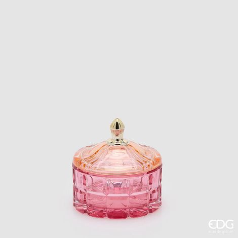 EDG Enzo De Gasperi Contenitore Decorativo Rotondo H10,5 Ø10,5 cm Rosa – Complemento d'Arredo (1/5)