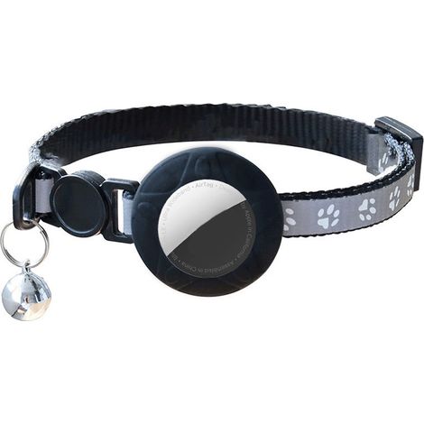 1 collier pour chat, réfléchissant, réglable, avec boucle de sécurité et clochette, compatible GPS (1/5)