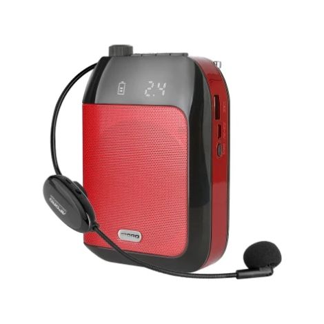(Rouge) Amplificateur vocal Bluetooth, enceinte sans fil à réduction de bruit, casque, microphone (1/5)