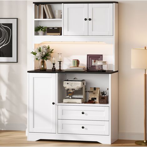 Mobile da cucina 100 x 40 x 163 cm con illuminazione LED, prese e USB OKMYHOME (1/5)