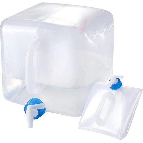Faltbarer 10L Wasserbehälter mit Hahn, BPA-freie tragbare Kanister für Camping.