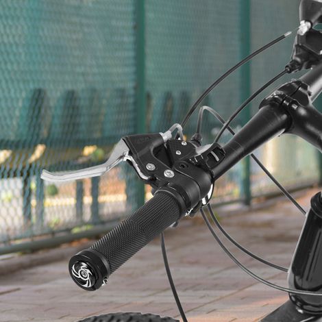 1 Paire de Poignées Vélo Antivol Intégré Noir pour Guidon de Vélo de Ville/VTT