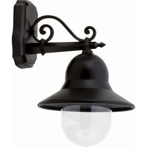 Außenleuchte Schwarz Rustikal Aluminium IP44 E27 Wandlampe Laterne Haus Hof Garten
