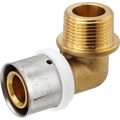 Pressfitting-Winkel 90° - 26 x 3,0 mm - 3/4 Zoll Außengewinde für MV-Rohr