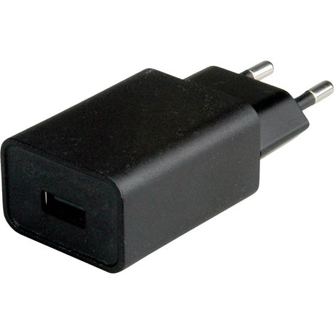 Value 19.99.1093 Chargeur USB 12 W 1x USB-A noir intérieure