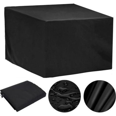 Housse Salon De Jardin Exterieur 80x80x80cm Oxford Housse De Protection De Jardin Imperméable Au Vent Anti-UV Bache Table De Jardin (Noir) (1/5)