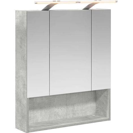 Maison Exclusive - Mobiletto per specchio da bagno con lo scaffale Grigio cemento