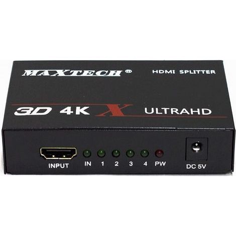 Trade Shop - Splitter 4 Porte Hdmi Full Hd 1080p Para Tv Ps3 Xbox 3d 4k Maxtech Dk-104c - (1/3)