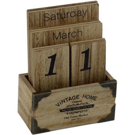 Calendario legno vintage home cm12x6h15