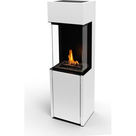 Planika – ARCTICON, chimenea de bioetanol blanca – tecnología BEV, alimentada con biocombustible.