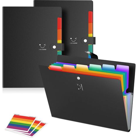 Trieur 7 Compartiments A4 , 3pcs Plastique extensible accordéon dossiers de fichiers Document Organiseur A4 Classeur et trieur à documents 7 poches avec fermeture Snap pour l'école et bureau (1/5)