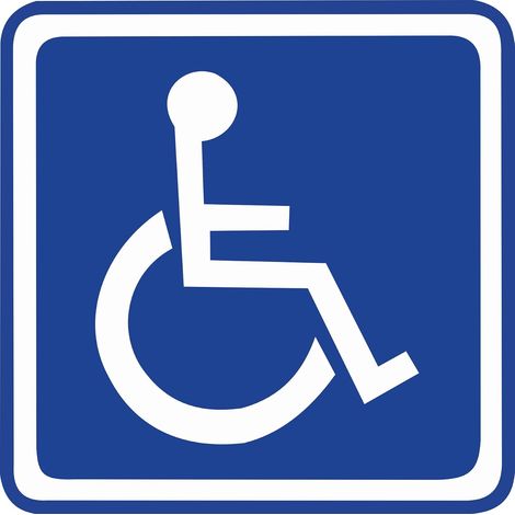 Panel con logotipo para discapacitados PMR 15x15 cm - Adhesivo de señalización de accesibilidad - Cumple con ERP - Vinilo exterior resistente a los rayos UV - Juego de su elección (1) (1/5)