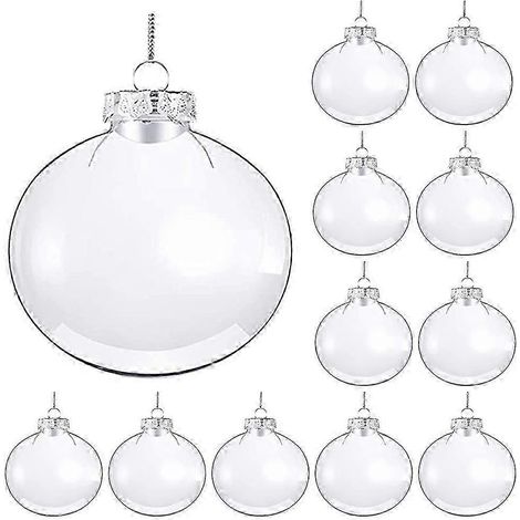 20 boules de Noël transparentes vides pour décorations de sapin de Noël à faire soi-même (1/5)
