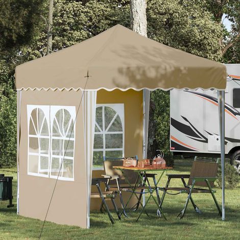 Pop-up Partyzelt Creme 195 x 195 x 245 cm Oxford-Stoff