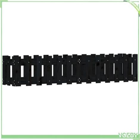 Lit surélevé de jardin - FAFEICY - 832489 - Bois de pin massif - 150x30x30 cm - Noir (1/4)