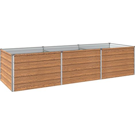 Cama de Jardín Elevada Madera Marrón 240 x 80 x 55 cm vidaXL