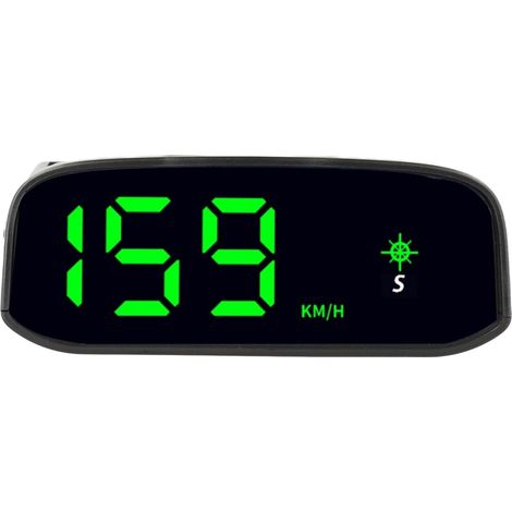 Compteur de vitesse solaire pour voiture, affichage tête haute, GPS et compteur de vitesse numérique avec détection de lumière intelligente HUD, noir, 11,5 x 4,5 cm