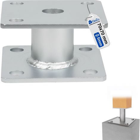 Support de poteau double platine galvanisé à chaud 100 x 100 x 50 mm – fixation bois et béton – GeZu Impex
