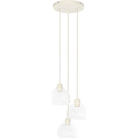 Light & Living - hängeleuchte - Bisho - beige - glas - große