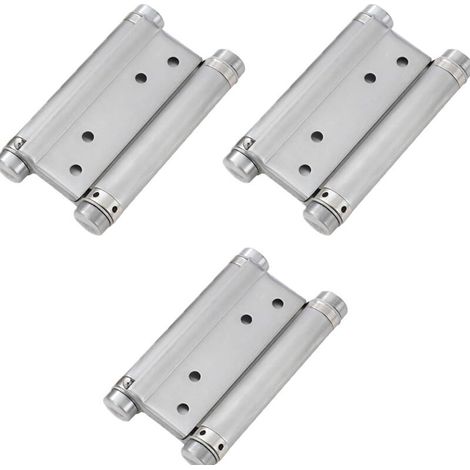 Charnières à ressort double action en acier inoxydable (126 mm) pour portes battantes Charnière à fermeture automatique pour porte d'armoire de comptoir de café bar pub jusqu'à 25 kg (3 pièces) (1/5)