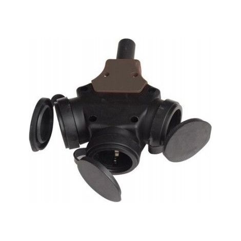 Triple enchufe con tapas para engarzar cable IP44 GSC 0500168 (1/4)