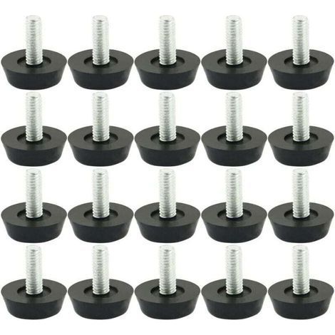 pair 20pcs Pieds M6 x 20mm de Nivellement Meuble Réglable Pied Réglable Patinn Meuble Jambe Pied de Table Chaise Base Protection Plancher Vis Glisse (1/4)