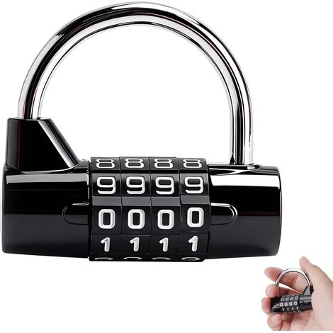 Cadenas Code Cadenas à Combinaison à 4 Chiffres, Padlock pour Gymnase, Peut être RéInitialisé Serrures à Combinaison, pour L'Ecole, Casier Sportif et Sport, Etui, Boîte à Outils, Clôture (1/5)
