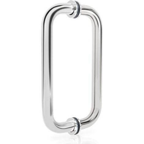 Poignée de porte de douche - convient aux bureaux, hôtels, restaurants, etc. - 25 x 330 mm, 1 jeu, argent (1/4)