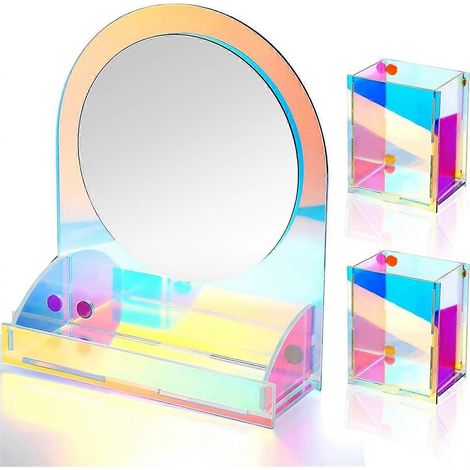 Miroir de casier magnétique en acrylique avec 2 porte-stylos magnétiques -- (1/5)