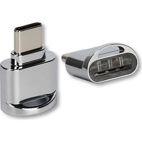 USB Type C Card Reader Aluminum Alloy TF Flash Memory Card Reader OTG Adapter for MacBook Windows (1/5)