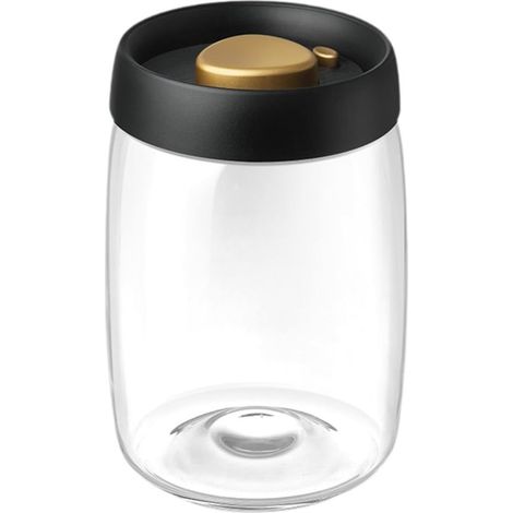 Boîte à café sous vide - Bocal de conservation hermétique - 1 pièce - Système de mise sous vide manuel - Verre - 1200 ml - Pour café en grains, thé et aliments secs (1/5)
