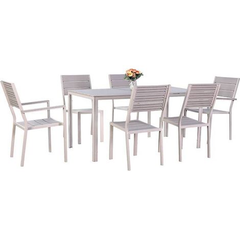 SET GIARDINO IN ACCIAIO 'ASSOS' colore beige