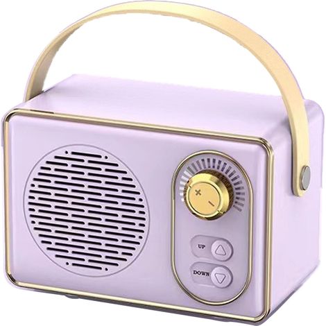 Haut-parleur Vintage Portable sans Fil, Son Clair et Compact pour Intérieur, Voyage et Plein Air - Violet (1/5)