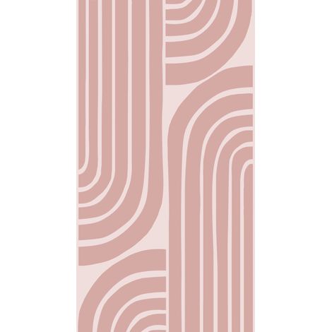 papier peint panoramique art déco vieux rose - ESTAhome (1/5)